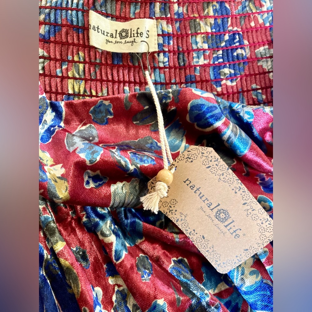 Natural Life Floral Velour Skirt